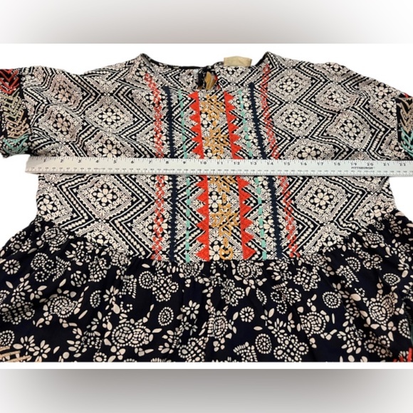 Altar’d State Women’s Short Sleeve Embroidered Peplum Hem Top - Picture 7 of 7